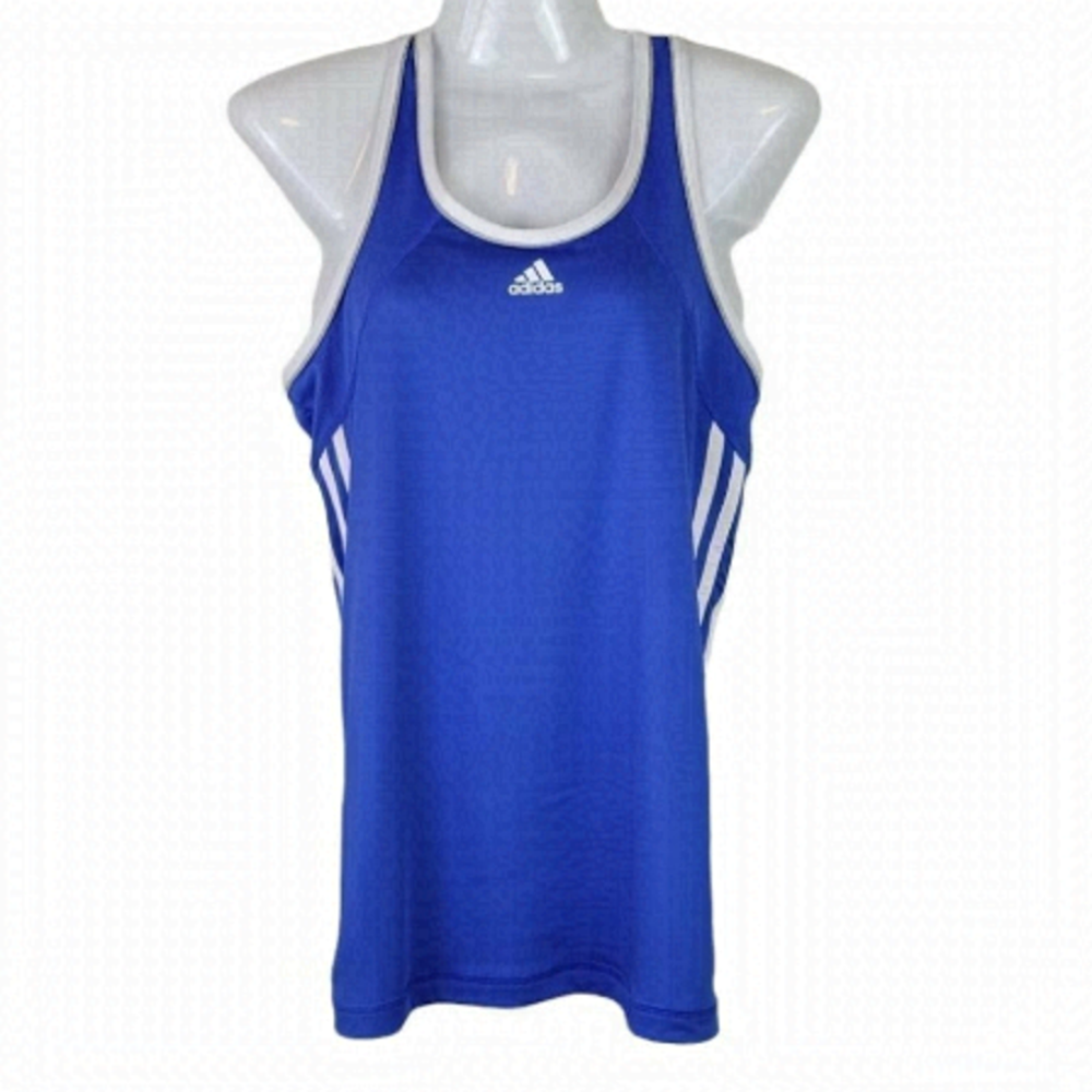Adidas Climalite Racerback Tank Blue Built In Bra M